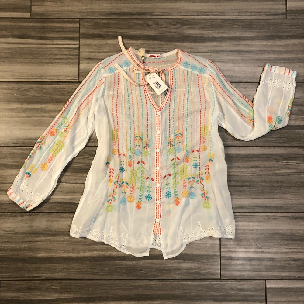 Johnny Was Stitch Blouse - XS - New with tags, retail $275
